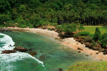 A rocky beach in Koh Lanta in Thailand