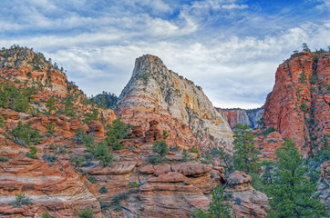 Landscape of the rock formations in Zion National Park, Utah, USA