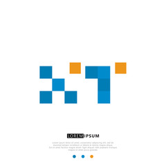XT X T Logo Monogram with Blue and yellow Colors. modern letter logo design