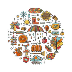 Autumn frame, design elements for your design