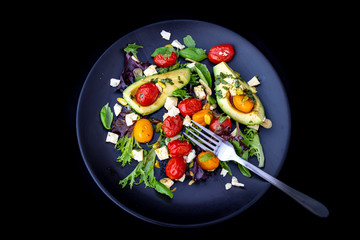 Avocado and Tomato Salad with Feta Cheese