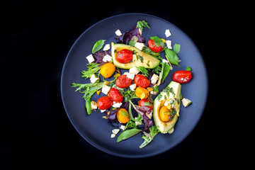 Avocado and Tomato Salad with Feta Cheese