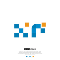 XF X F Logo Monogram with Blue and yellow Colors. modern letter logo design