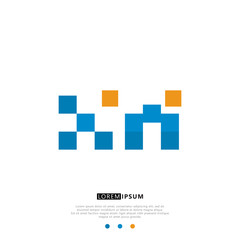 XM X M Logo Monogram with Blue and yellow Colors. modern letter logo design