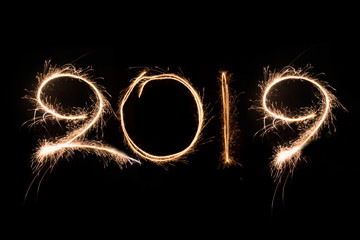 happy new year 2019 sparkle effect