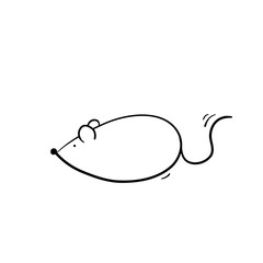 doodle rat illustration with hand drawn style vector isolated on white