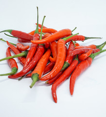 organic red chili pepper isolated on white background