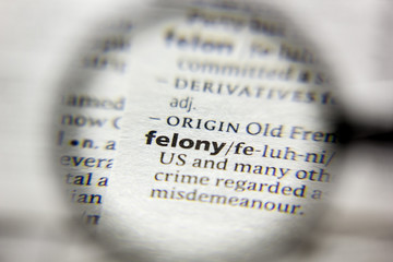 Fototapeta The word or phrase Felony in a dictionary. obraz