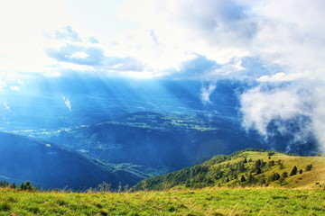 beautiful landscape with cloud and blue sky Particular landscape with the effect of the sun