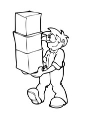 man carrying gifts_outline