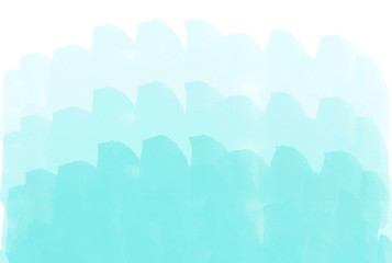 Turquoise ombre watercolor background Abstract blue gradient texture with paint stains © SweetRenie