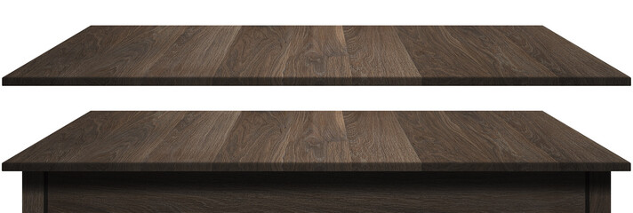 wooden tabletop or shelf isolated on white