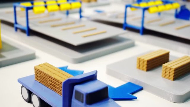 camera moves slowly along the layout on which the plan of the production site of the woodworking industry is located.close-up.shallow depth of field