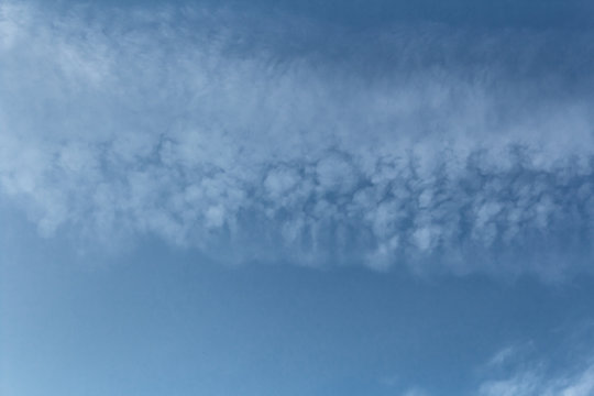 Himmel. Blauer Himmel, hellblau mit wei&szlig;en Wolken, Cirrocumulus floccus