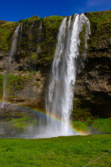 Fototapeta na wymiar Seljalandsfoss waterfall in Iceland during summer