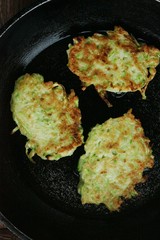 Delicious zucchini cutlets in a frying pan