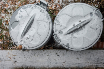 MÄUSESPUREN IM SCHNEE . MOUSE TRACKS IN THE SNOW