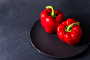 healthy red sweet on a dark background with place for text