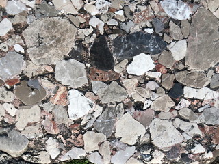 Pebble stones, colored texture and background. Sea stones surface.
