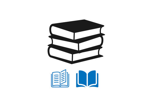 Modern Bundle Of Book Icon Vector (blue Version)