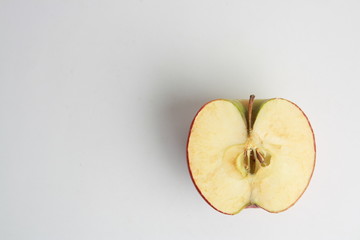 red apple cut in half