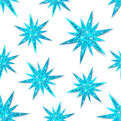 Shiny blue multipath stars pattern