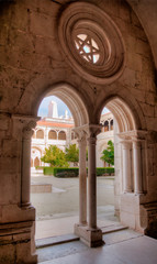 Détail du cloître du monastère d'Alcobaça, Portugal