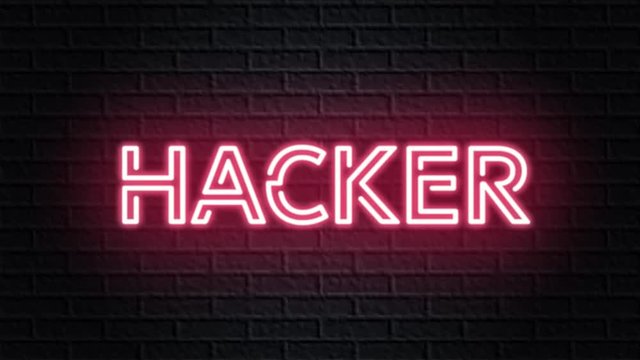 red neon video animation hacker