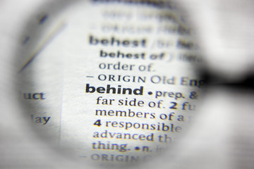 The word or phrase behind in a dictionary.