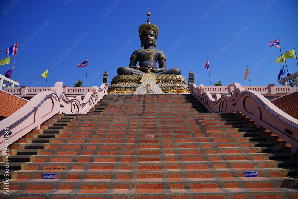 Wall mural statue of buddha in thailand