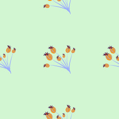 Flora and fauna pattern in hight quality ready for textile, paper or web design. Wild forest flowers and birds seamless pattern. Colorful design. Vector illustration