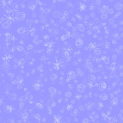 Hand Drawn white Snowflakes Christmas Seamless Pat