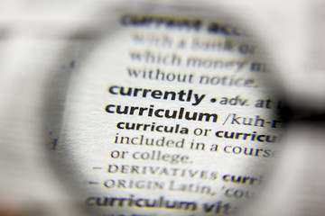 The word or phrase Curriculum in a dictionary. - 309403466