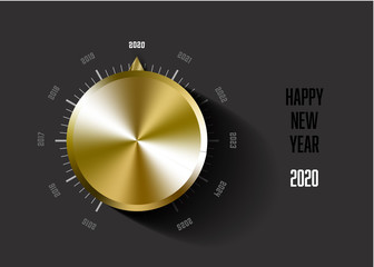 Vector 2020 New Year card for music lover
