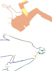 fashion illustration men sketching falling clothing abstract avantgarde color silhouette