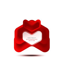 Fototapeta premium Vector arrow geometric banner created with blend color shapes effects. Trendy simple button, icon or business branding logo template, minimal style. Illustration For Wallpaper, Banner, Background