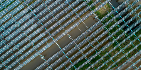 Aerial Photovoltaic Solar Cell Panel