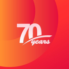 70 Years Anniversary Color full line elegant Celebration Vector Template Design Illustration