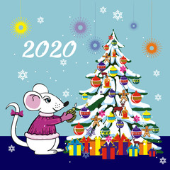 Happy New Year 2020. Chinese New Year is the symbol of 2020 New Year.