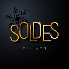 Soldes d'hiver, étiquette et flyer design