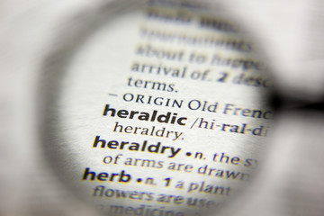 The word or phrase Heraldic in a dictionary.