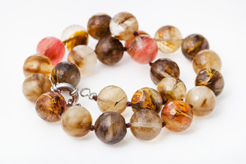 spiral necklace from translucent agate gemsones