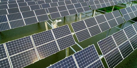 Aerial Photovoltaic Solar Cell Panel