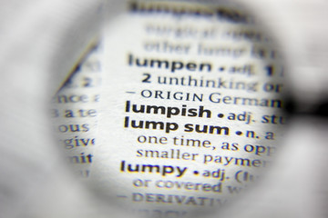 The word or phrase Lumpish in a dictionary.