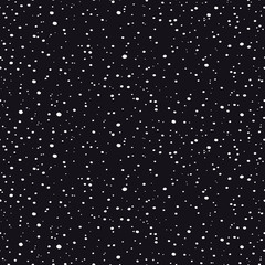 Seamless pattern with small black dots. Randomly disposed spots. Minimalist dots background. Black and white vector texture.
