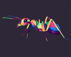 Wpap in style pop art ant awesome full color isolated white backround