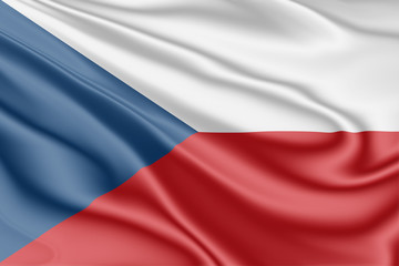 Flag of the Czech Republic fluttering in the wind