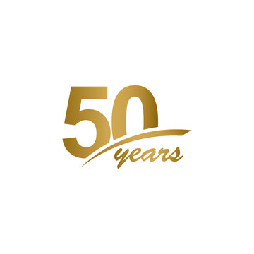 50 Years Anniversary elegant Gold Line Celebration Vector Template Design Illustration