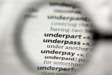 The word or phrase Underpass in a dictionary.