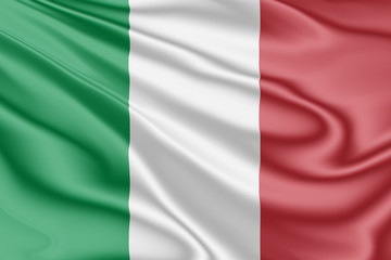 Flag of Italy fluttering in the wind